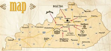 Kentucky Bourbon Trail Map Bourbon Kentucky My Old Kentucky Home