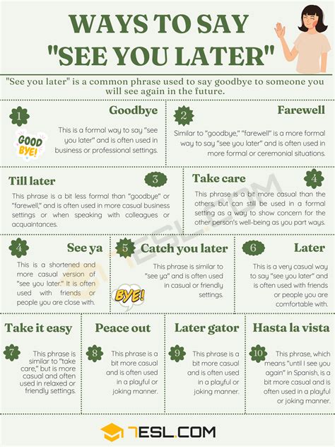 26 Creative Ways To Say See You Later In English 7esl