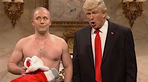 Snls Shirtless Version Of Vladimir Putin Pays Alec Baldwins Donald Trump A Christmas Visit