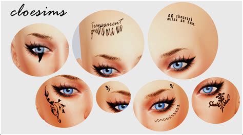 My Sims 4 Blog Face Tattoos By Cloesims