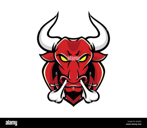 Angry Bull Head With Heavy Breathing Mascot And Illustration Vector Stock Vector Image And Art Alamy