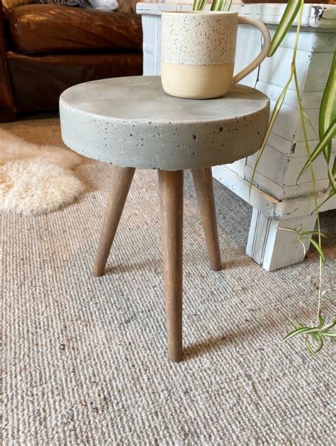 Concrete Outside Side Tables Table Outdoor Accent Concrete Stone Side Montgomery Round Leisure