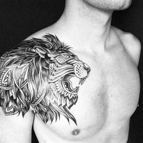Roaring Lion Shoulder Tattoo Best Lion Tattoos Cool Lion Tattoo