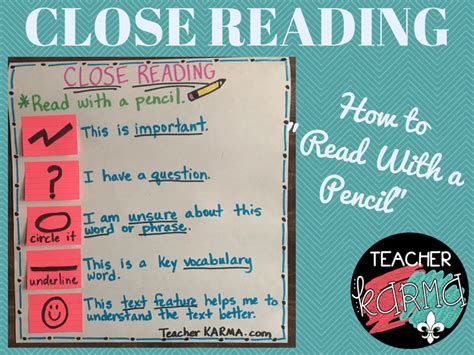 Close Reading How To Read With A Pencil Strategy — Teacher Karma