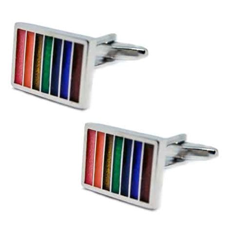 Multicoloured Striped Cuff Links The Cufflink Club Adelaide