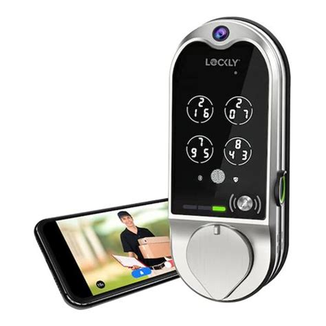 Lockly Vision Doorbell Camera Smart Lock Deadbolt Satin Nickel