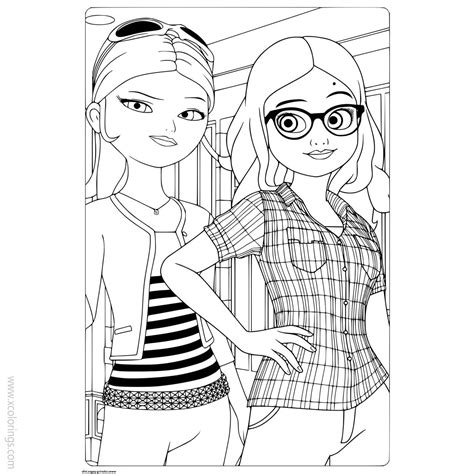 Miraculous Ladybug Coloring Pages Alya And Chloe Xcolorings Com My