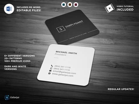 Minimal Square Business Cards Business Card Templates Creative Market