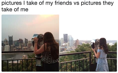 Looking At The City When I Take A Picture Of My Friend Vs When My