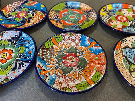 Unique Hand Painted Talavera Pottery Molcajete Chip And Dip Salsa Bowl