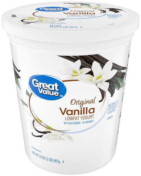 Great Value Original Vanilla Lowfat Yogurt 32 Oz