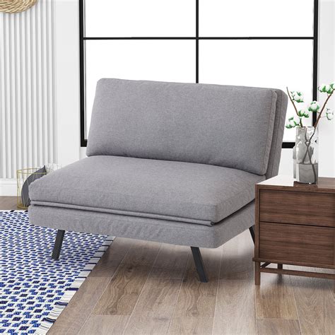 Smiaoer Tri Fold Fabric Convertible Futon Sleeper Sofa Bed Flip Chair