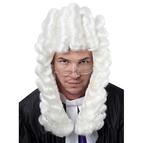 Court Judge White Curly Barrister Lawyer Wig Fancy Dress Xs Uk