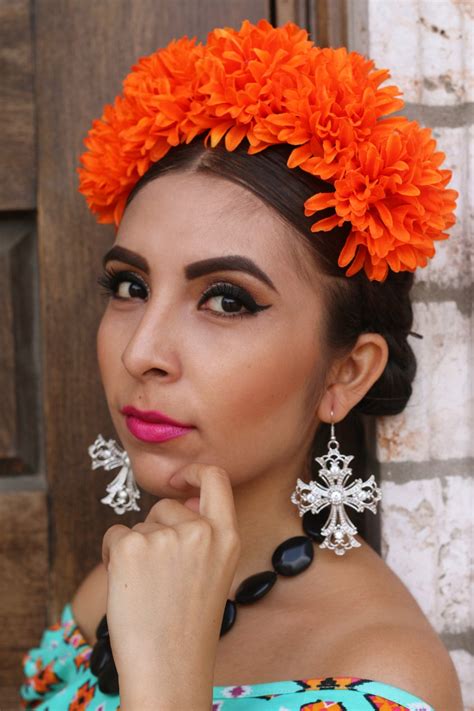 Marigold Orange Flower Crown Headband Headpiece Bridal