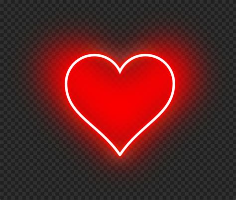 Hd Aesthetic Neon Red Heart Love Valentine Png Citypng
