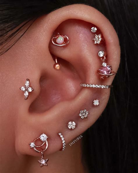 Rook Piercing Jewelry Opal Rook Earrings Rose Gold Rook Etsy