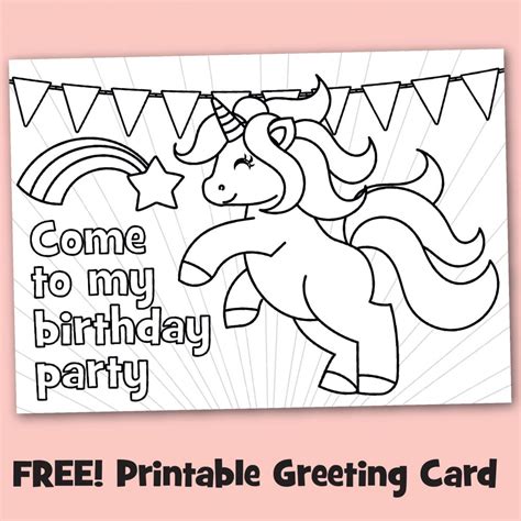 Free Printable Birthday Invitations To Color