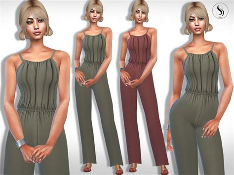 Summer Style Cotton Jumpsuits By Saliwa At Tsr Sims 4 Updates