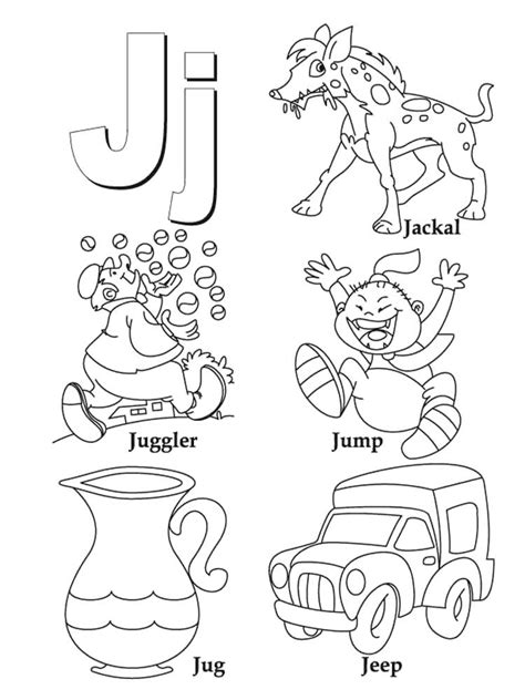 Letter J coloring pages