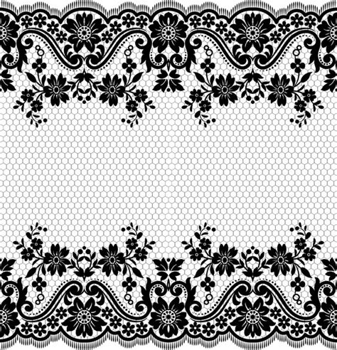 Flower With Lace Borders Black Vector 02 Free Download
