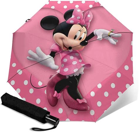 Cartoon Mickey Minnie Mouse Umbrellas Automatic Tri Fold Umbrella