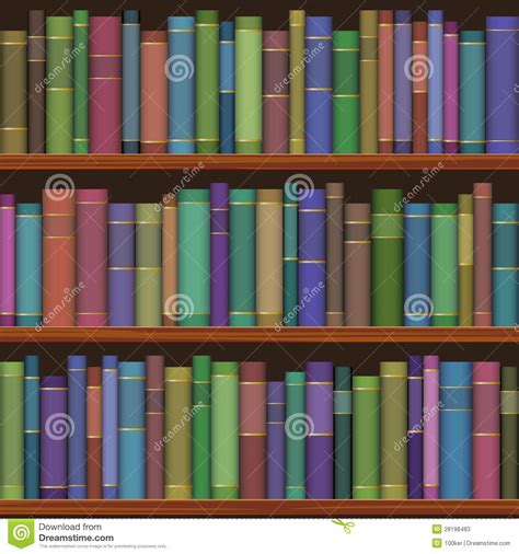 Seamless Library Shelves With Old Books Stock Vector