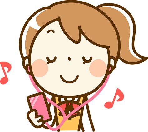 Female Student Listening Music Clipart Free Download Transparent Png