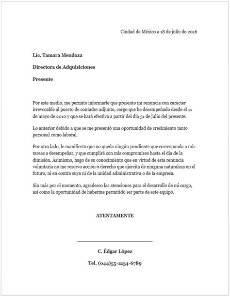 Descargar Carta De Renuncia De Trabajo Sencilla