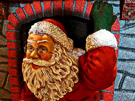 Santa Emerges From Fireplace Free Stock Photo Public Domain Pictures