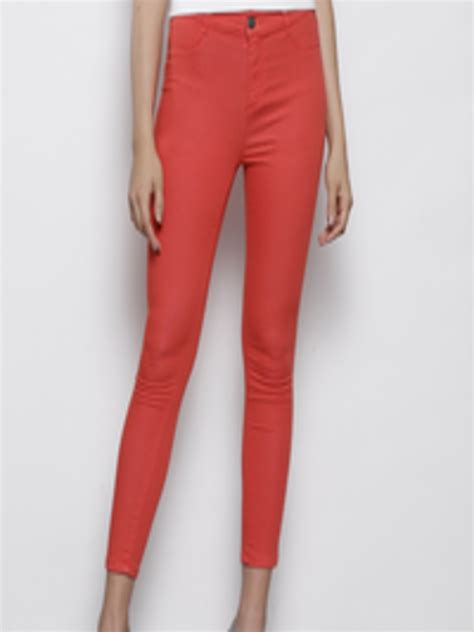Buy Dorothy Perkins Red Frankie Fit Cropped Treggings Jeggings For Women 4447605 Myntra