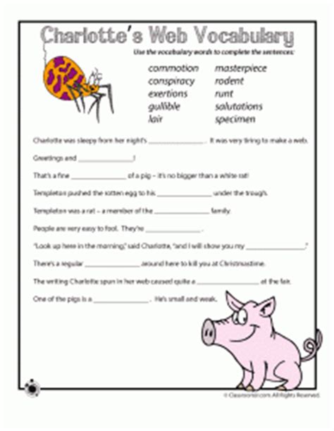 Charlotte's web book unit i abcteach provides over 49,000 worksheets page 1. Charlotte's Web Activities and Lesson Plan | Woo! Jr. Kids ...