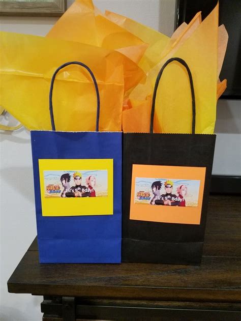 Goodie bags for Naruto themed birthday party | Aniversário naruto