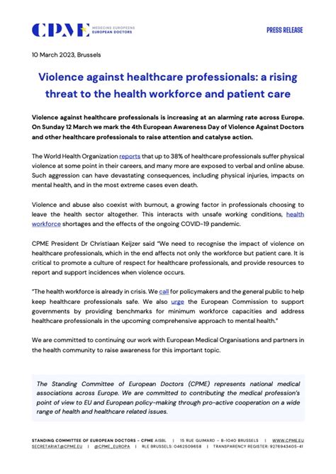 Violence Against Healthcare Professionals A Rising Threat To The