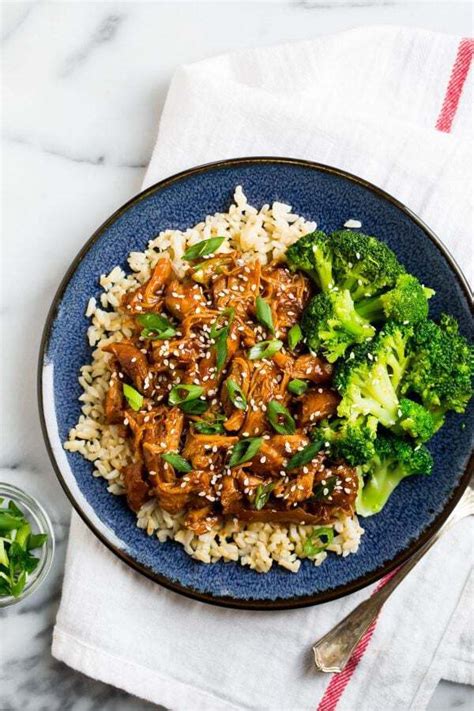 Add3rice (not the instant kind), water, chicken bouillon, and peas, broccoli, or any other vegetables. Slow Cooker Honey Garlic Chicken | Easy, Healthy Crockpot ...