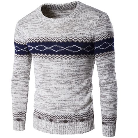 Autumn Winter Mens Sweaters Long Sleeve Casual Sweater Warm Knitting
