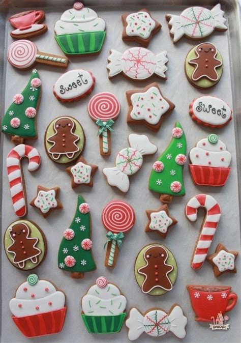 Everyone said the cookies tasted as good as they looked! Red and Green Cute Candy Cutout cookies with Royal frosting ~ inspired by stickers: | Ideas ...