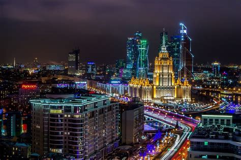 Moscow Center At Night Reurope