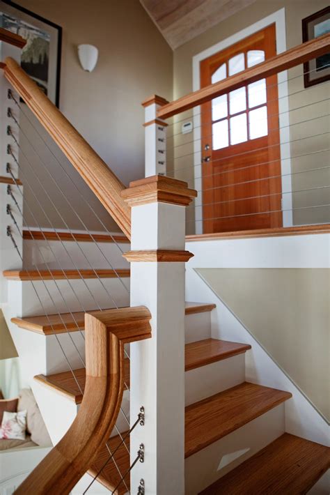 Entryway With Cable Stair Railing Stair Remodel Home Deco Living