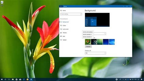 When the desktop background image is turned off, your desktop background will as a solid accent color (usually blue). How to set different wallpapers on multiple monitors in ...