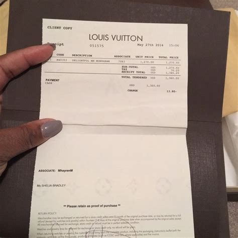 Louis Vuitton Online Order Receipt Template