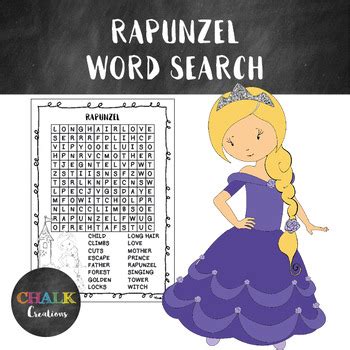 Rapunzel Word Search By Chalk Creations Teachers Pay Teachers