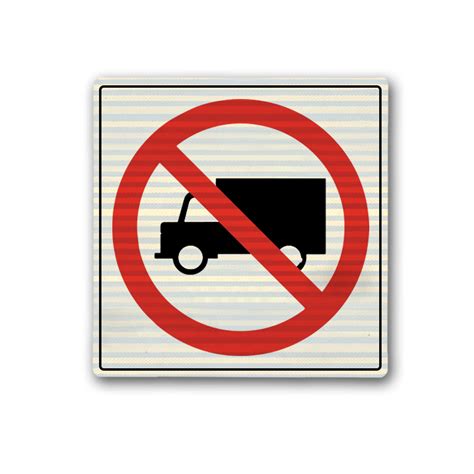 No Trucks With Symbol 24x24 Sign Hi Intensity