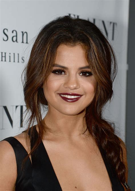 Selena Gomezs Dark Red Lip Seductive Look At Flaunt Magazine Party Hollywood Life