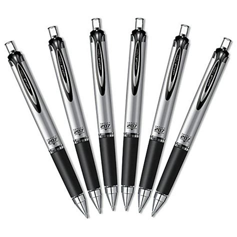 Uni Ball Impact Rt Retractable Bold Point Gel Pens 6 Black Ink Pens