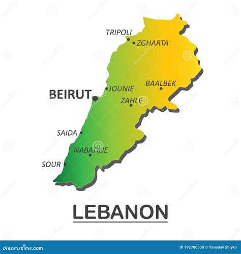 Detailed Map Of Lebanon With Cities Vector Illustration Stock Vector