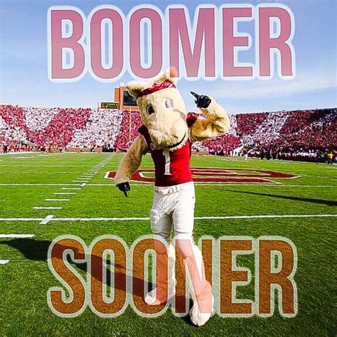 Boomer Boomer Sooner Sooners Oklahoma Football