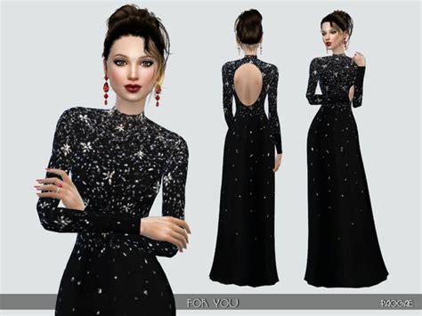 Foryou Elegant And Classy Long Black Dress By Paogae At Tsr Sims 4