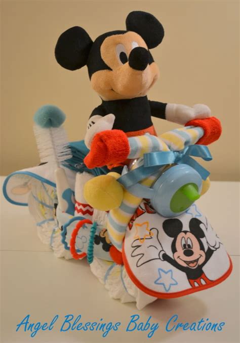 Motorcycle Diaper Cake Mickey Mouse Disney Baby Shower Etsy