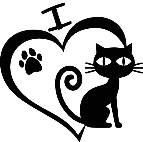 I Love My Cat Puppy Paw Prints Cat Signs Cat Drawing