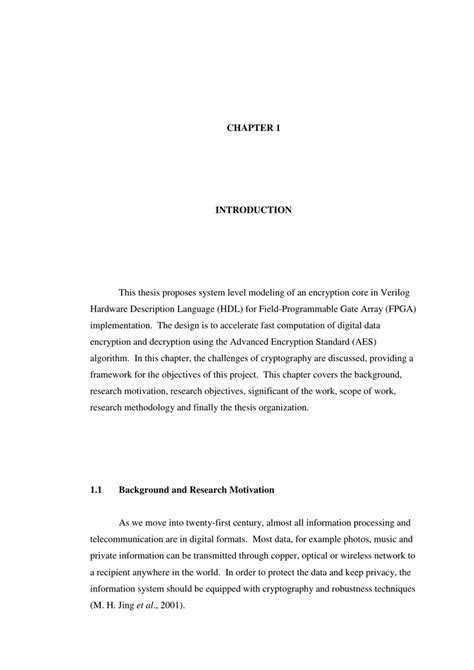 Thesis Examples Chapter 1